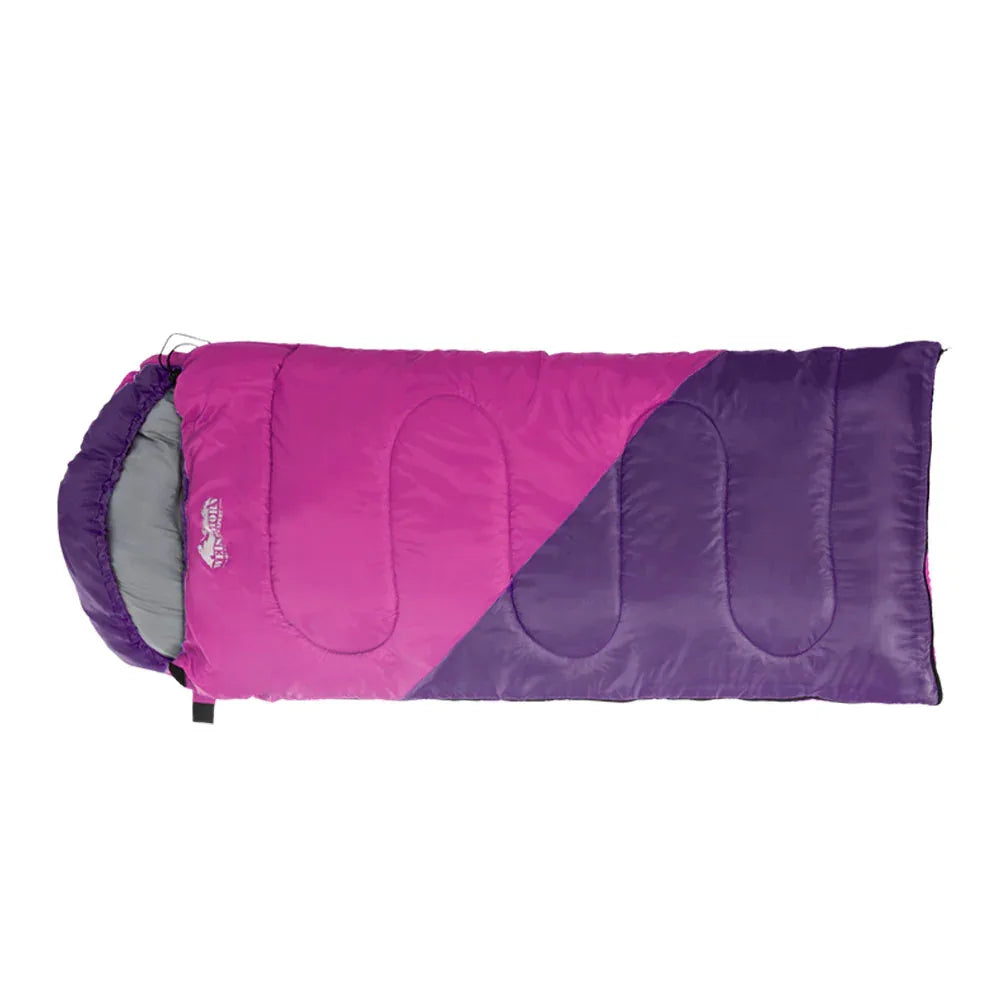 Weisshorn Sleeping Bag Kids Single 172cm Thermal Camping Hiking Pink - Mekamart Australia