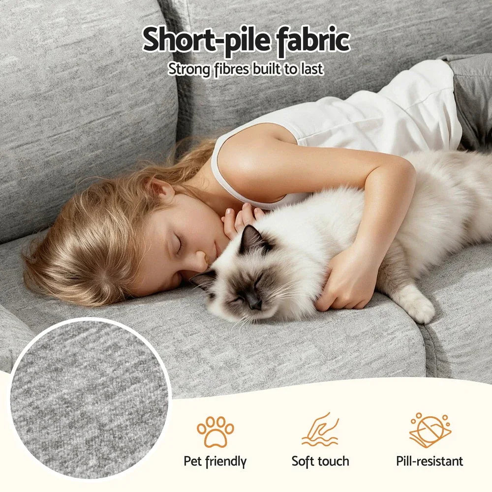 Artiss 2 Seater Sofa Modular Sectional Sofas Couch Bed No Assembly Living Room Grey - Mekamart Australia