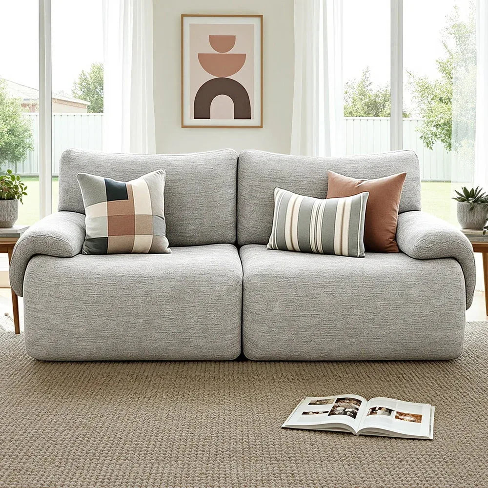 Artiss 2 Seater Sofa Modular Sectional Sofas Couch Bed No Assembly Living Room Grey - Mekamart Australia
