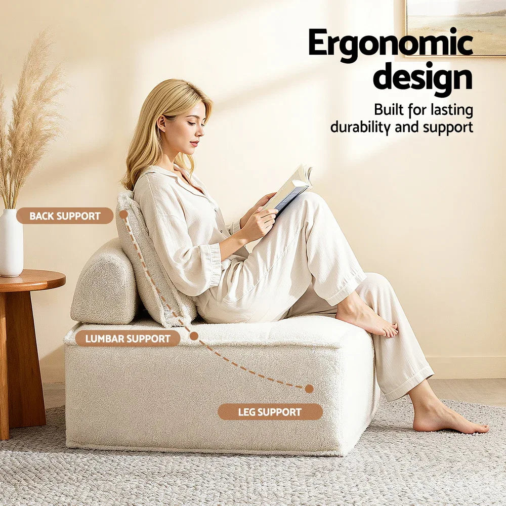 Artiss 2 Floor Sofa Lounge Chair with Pillow - Mekamart Australia