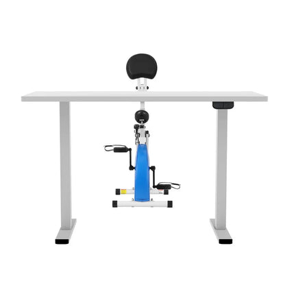 Artiss Under Desk Folding X-Bike with 140cm Automatic Standing Desk Magnetic Resistance White - Mekamart Australia