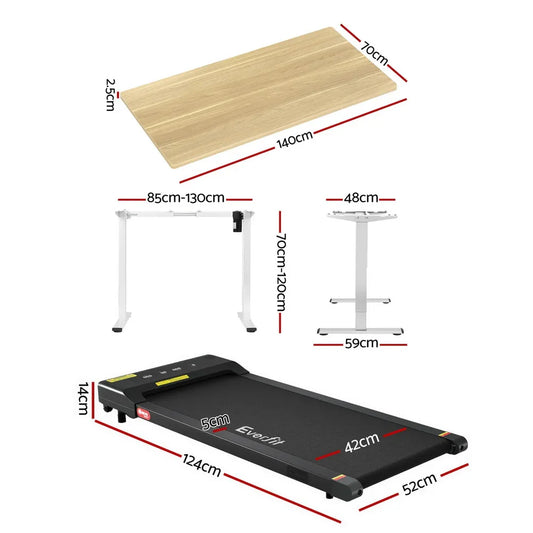 Artiss Electric Treadmill with 140cm Automatic Standing Desk Walking Pad 400mm