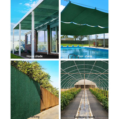 Instahut 70% Shade Cloth 3.66x20m Shadecloth Sail Heavy Duty Green - Mekamart Australia