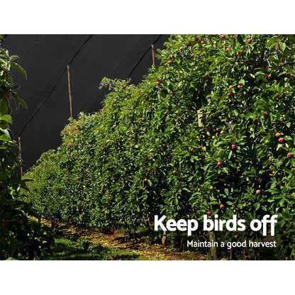 Instahut 30% Shade Cloth 3.66x30m Shadecloth Wide Heavy Duty Black