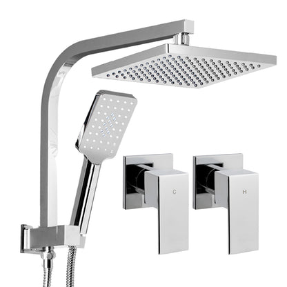 Cefito 8'' Rain Shower Head Set Handheld Square High Pressure wins Tap�Chrome