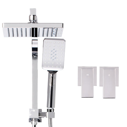 Cefito 8'' Rain Shower Head Set Handheld Square High Pressure wins Tap�Chrome