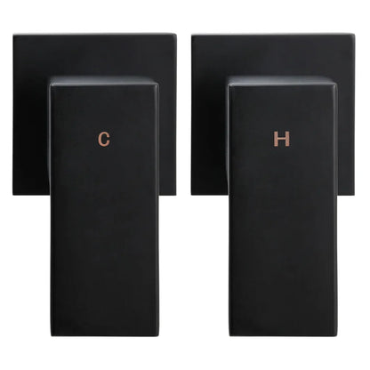 Cefito 8'' Rain Shower Head Wall Arm Square High Pressure Twins Tap Black - Mekamart Australia