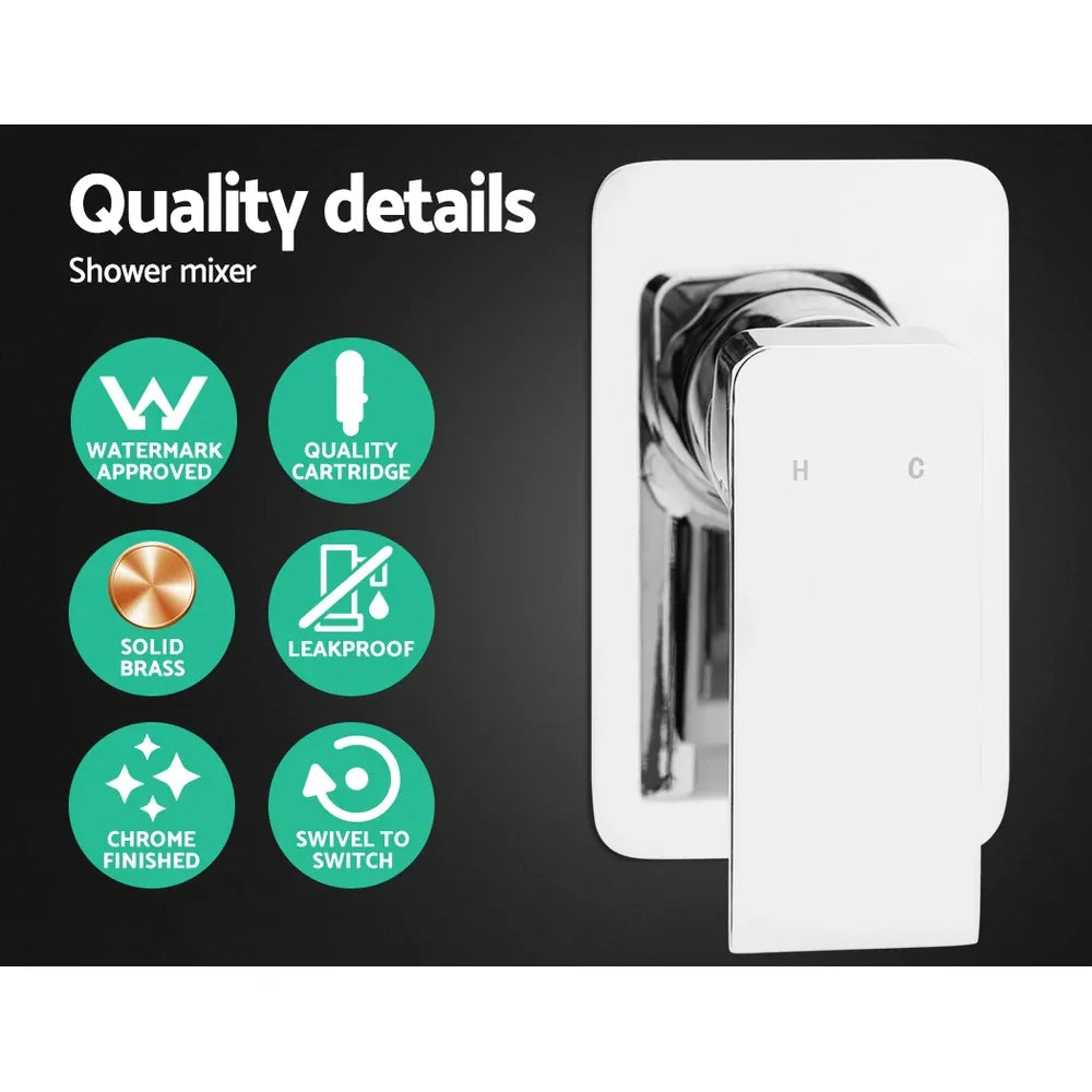 Cefito 8'' Rain Shower Head Wall Arm Square High Pressure Mixer Tap Chrome - Mekamart Australia