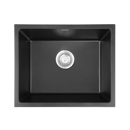 Cefito Kitchen Sink 55x45cm Granite Stone Sink Single Bowl Black - Mekamart Australia