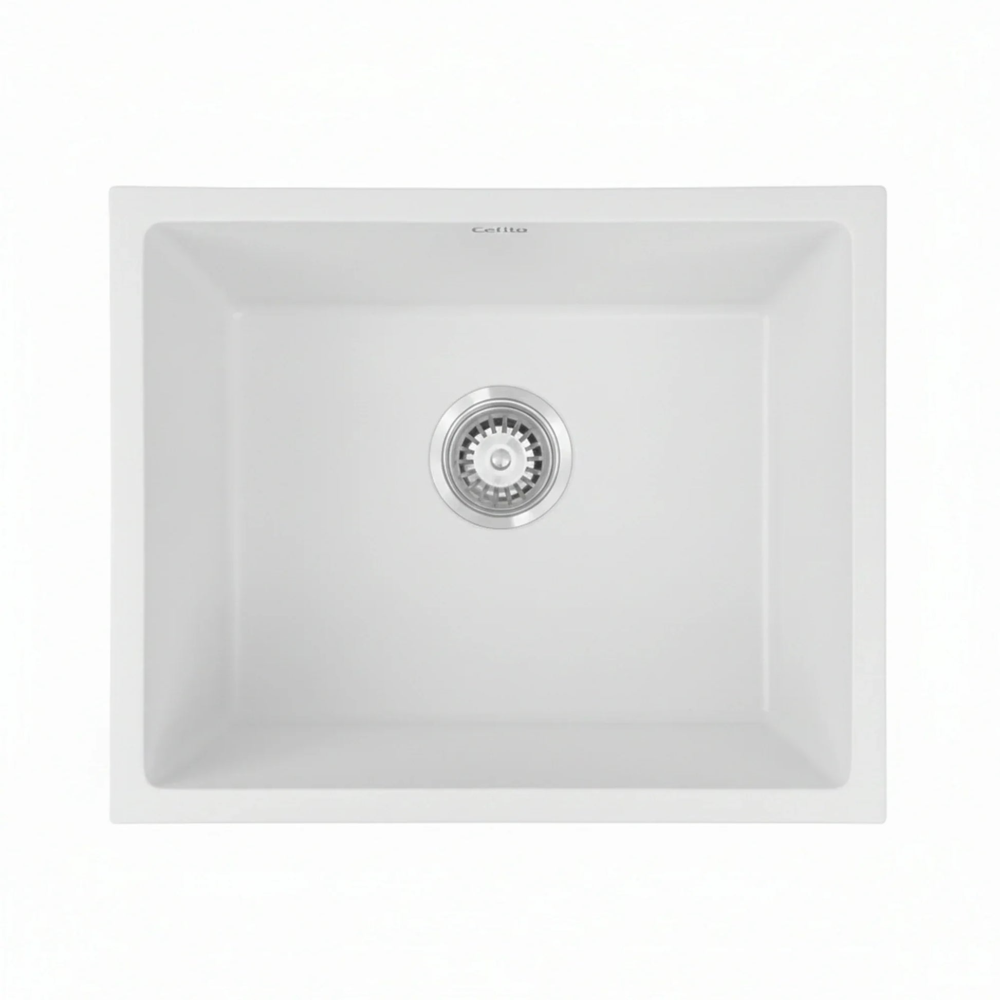 Cefito Kitchen Sink 55x45cm Granite Stone Sink Single Bowl White - Mekamart Australia