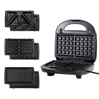 Devanti 3-in-1 Sandwich Press Waffle Maker Panini Press Grill 850W - Mekamart Australia