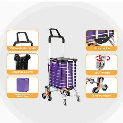 Emajin Shopping Cart Trolley 35L Foldable Climbing Wheels