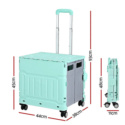 Emajin Shopping Trolley Cart 75L Foldable Green