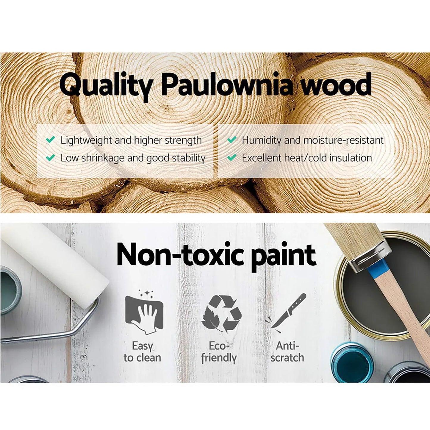 Artiss 2x Bedside Table 3 Drawers Vintage - THYME Blue