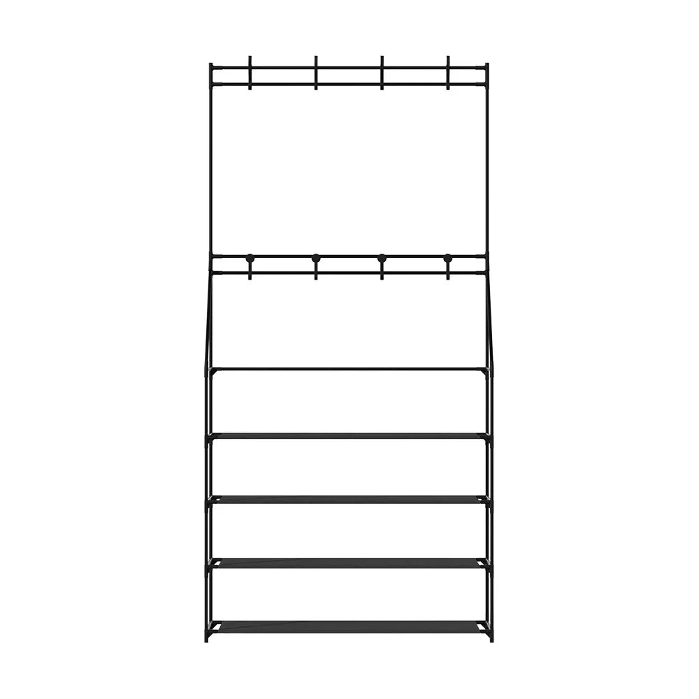 Artiss Shoe Rack Hall Tree 16 Pairs Black