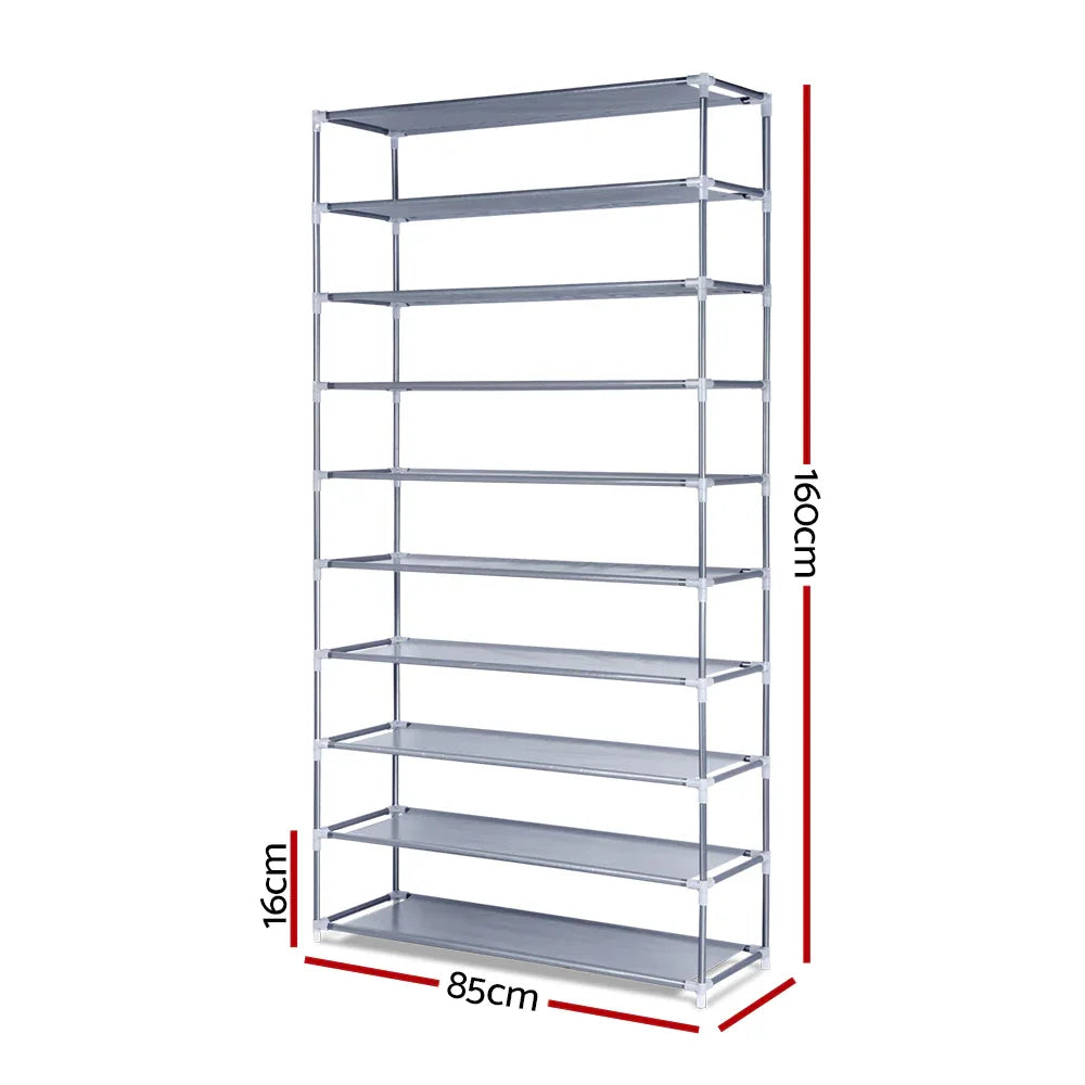 Artiss Shoe Rack Cabinet Stackable 10-Tier Grey