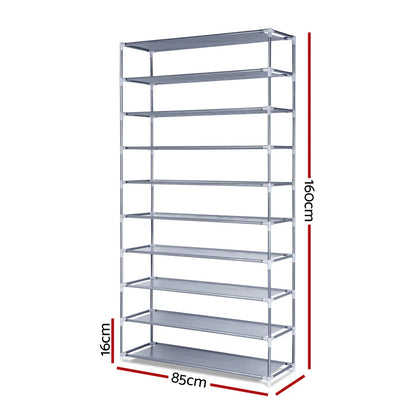 Artiss Shoe Rack Cabinet Stackable 10-Tier Grey