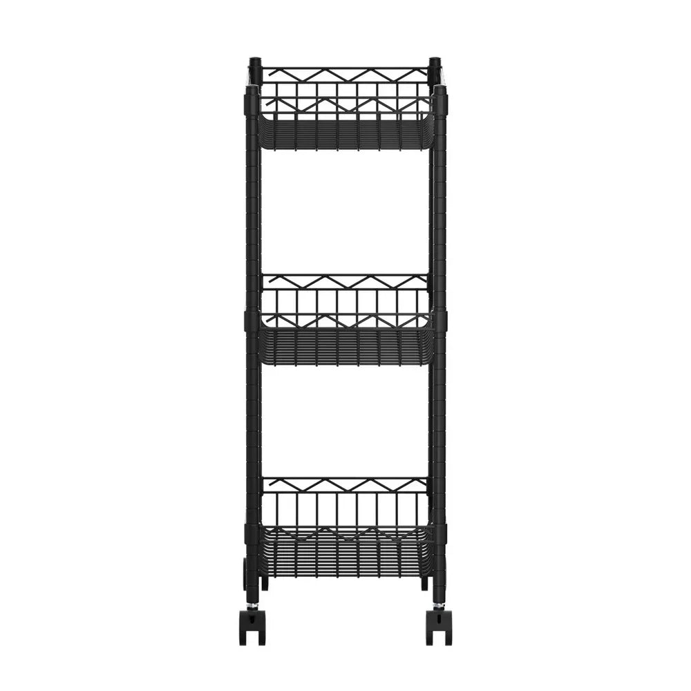 Artiss 3-Tier Shelving Unit Adjustable Garage Storage Kitchen Rack With Wheels - Mekamart Australia