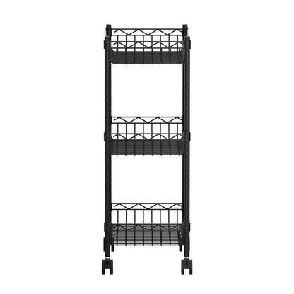 Artiss 3-Tier Shelving Unit Adjustable Garage Storage Kitchen Rack With Wheels - Mekamart Australia
