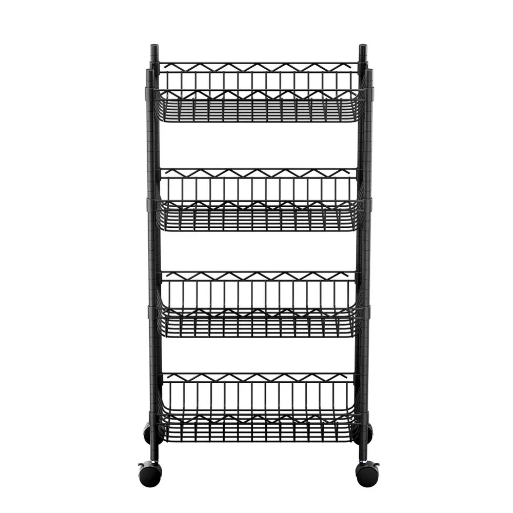 Artiss 4-Tier Shelving Unit Adjustable Garage Storage Kitchen Rack With Wheels - Mekamart Australia