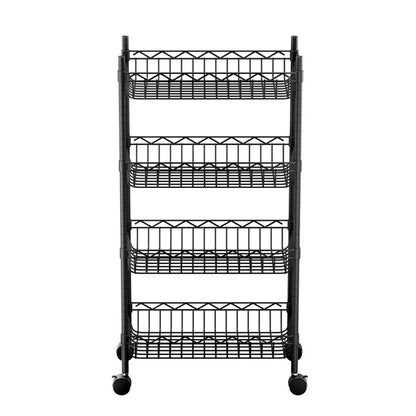 Artiss 4-Tier Shelving Unit Adjustable Garage Storage Kitchen Rack With Wheels - Mekamart Australia