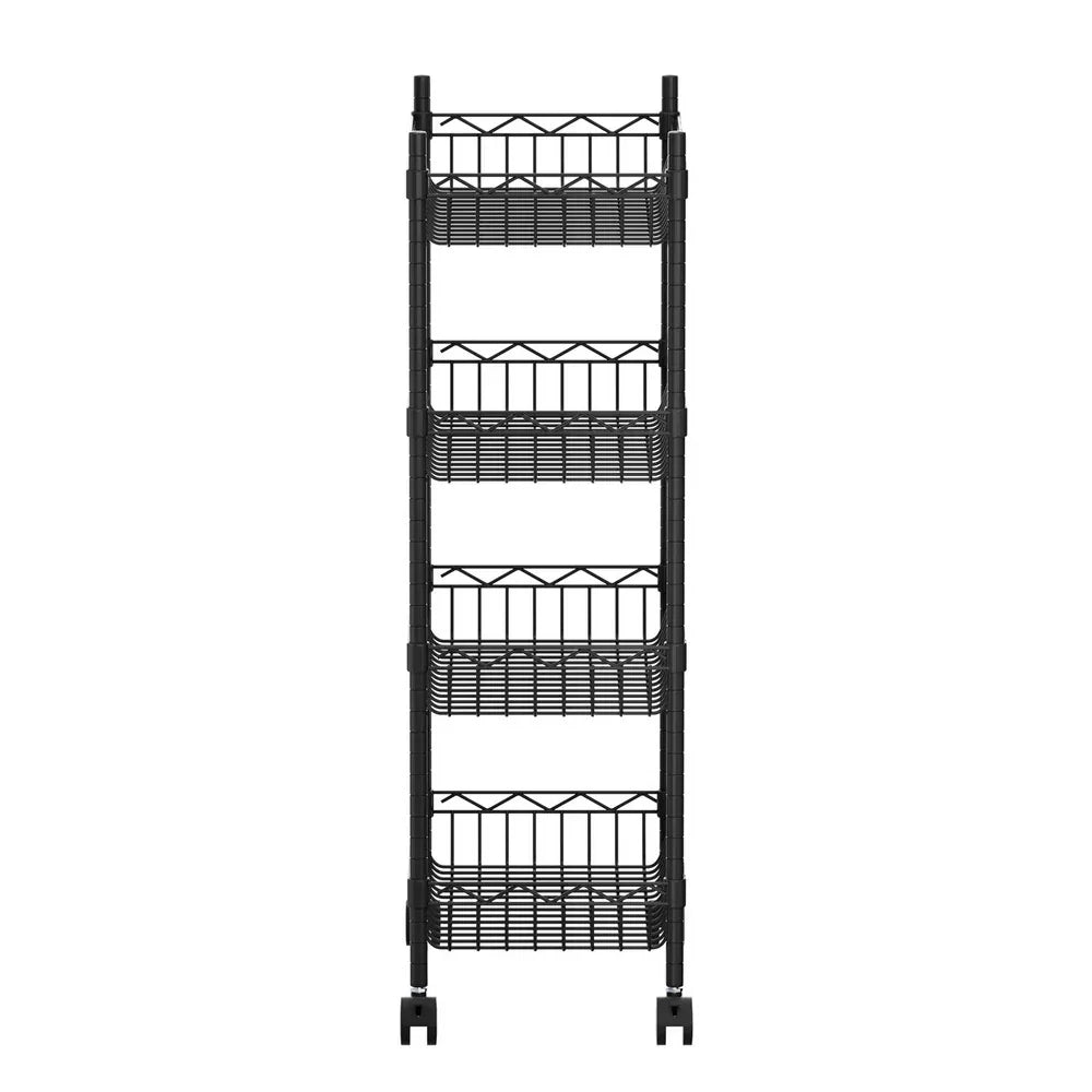 Artiss 4-Tier Shelving Unit Adjustable Garage Storage Kitchen Rack With Wheels - Mekamart Australia