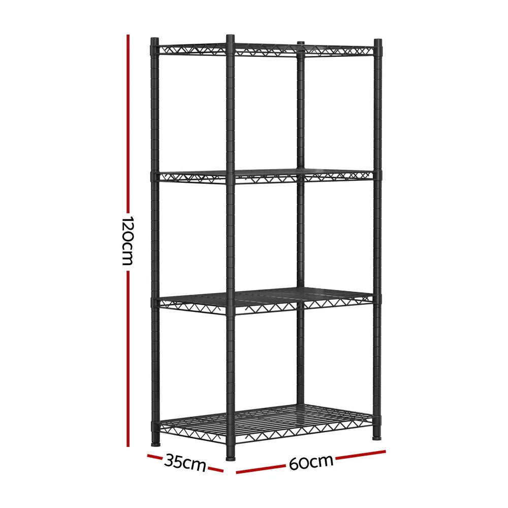 Artiss 4-Tier Shelving Unit Adjustable Garage Storage Shelves Kitchen Rack Steel - Mekamart Australia