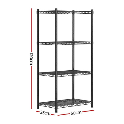 Artiss 4-Tier Shelving Unit Adjustable Garage Storage Shelves Kitchen Rack Steel - Mekamart Australia