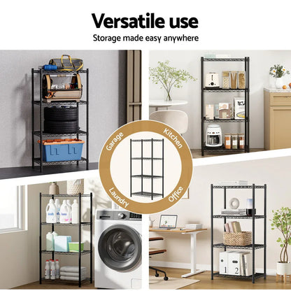 Artiss 4-Tier Shelving Unit Adjustable Garage Storage Shelves Kitchen Rack Steel - Mekamart Australia