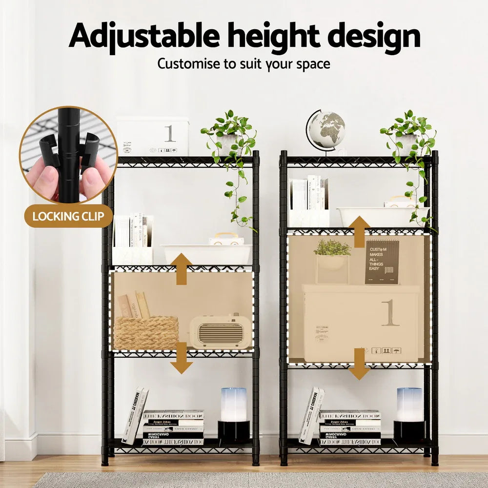 Artiss 4-Tier Shelving Unit Adjustable Garage Storage Shelves Kitchen Rack Steel - Mekamart Australia