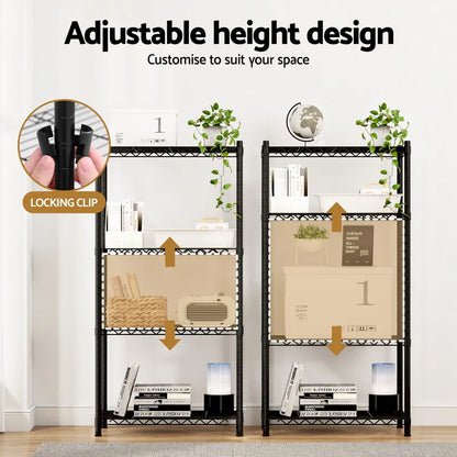 Artiss 4-Tier Shelving Unit Adjustable Garage Storage Shelves Kitchen Rack Steel - Mekamart Australia