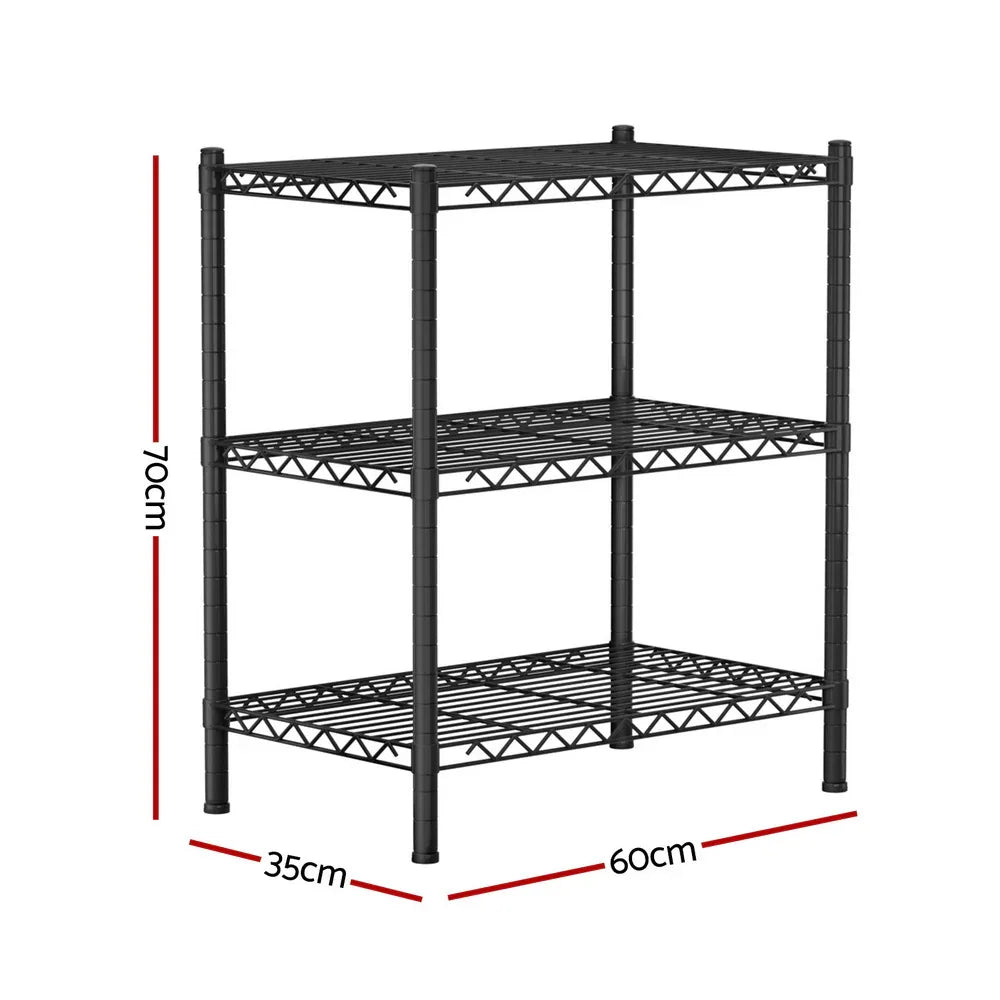 Artiss 3-Tier Shelving Unit Adjustable Garage Storage Shelves Kitchen Rack Steel - Mekamart Australia