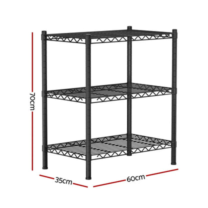 Artiss 3-Tier Shelving Unit Adjustable Garage Storage Shelves Kitchen Rack Steel - Mekamart Australia