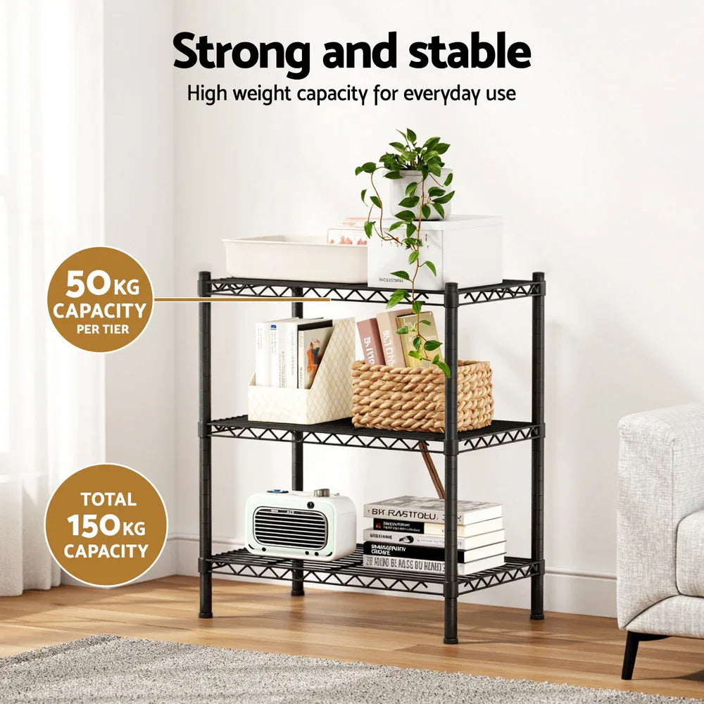 Artiss 3-Tier Shelving Unit Adjustable Garage Storage Shelves Kitchen Rack Steel - Mekamart Australia