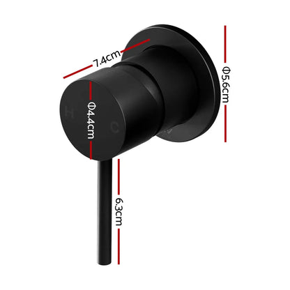 Cefito Basin Mixer Wall Tap Round Brass Faucet Shower Bathtub Black - Mekamart Australia