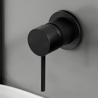 Cefito Basin Mixer Wall Tap Round Brass Faucet Shower Bathtub Black - Mekamart Australia