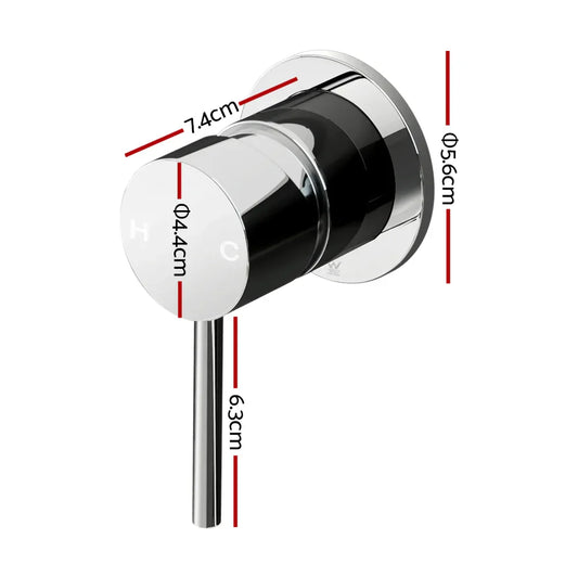 Cefito Basin Mixer Wall Tap Round Brass Faucet Shower Bathtub Chrome - Mekamart Australia