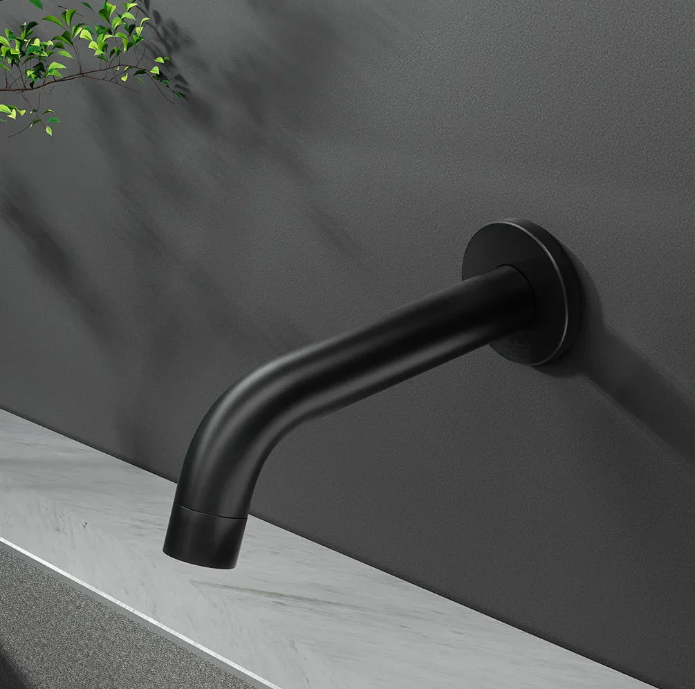 Cefito Bathroom Mixer Spout Wall Bath Tap Round Shower Bathtub Black - Mekamart Australia