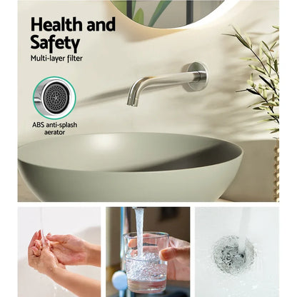 Cefito Bathroom Mixer Spout Wall Bath Tap Round Shower Bathtub Chrome - Mekamart Australia