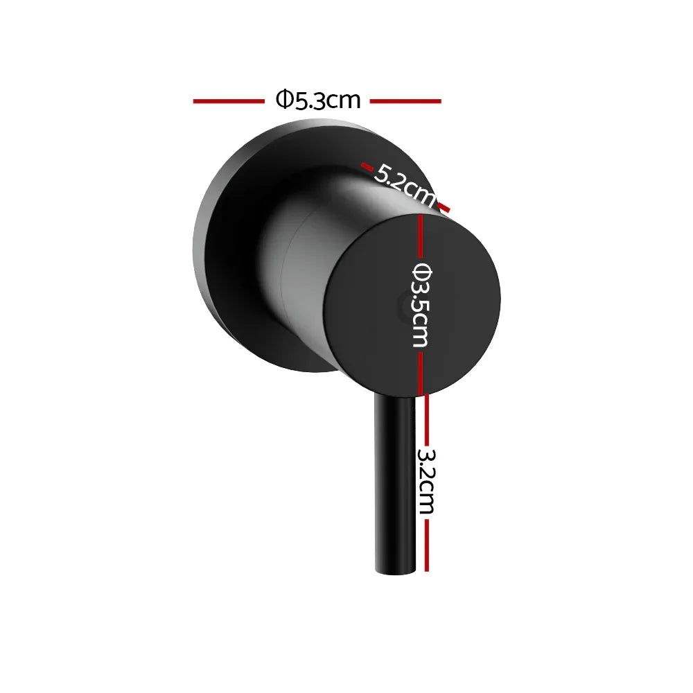 Cefito Basin Twin Tap Wall Round Brass Faucet Shower Bathtub Black - Mekamart Australia