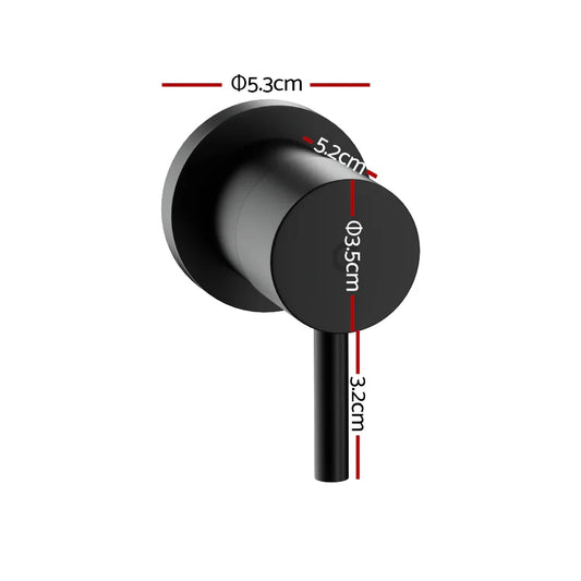 Cefito Basin Twin Tap Wall Round Brass Faucet Shower Bathtub Black - Mekamart Australia