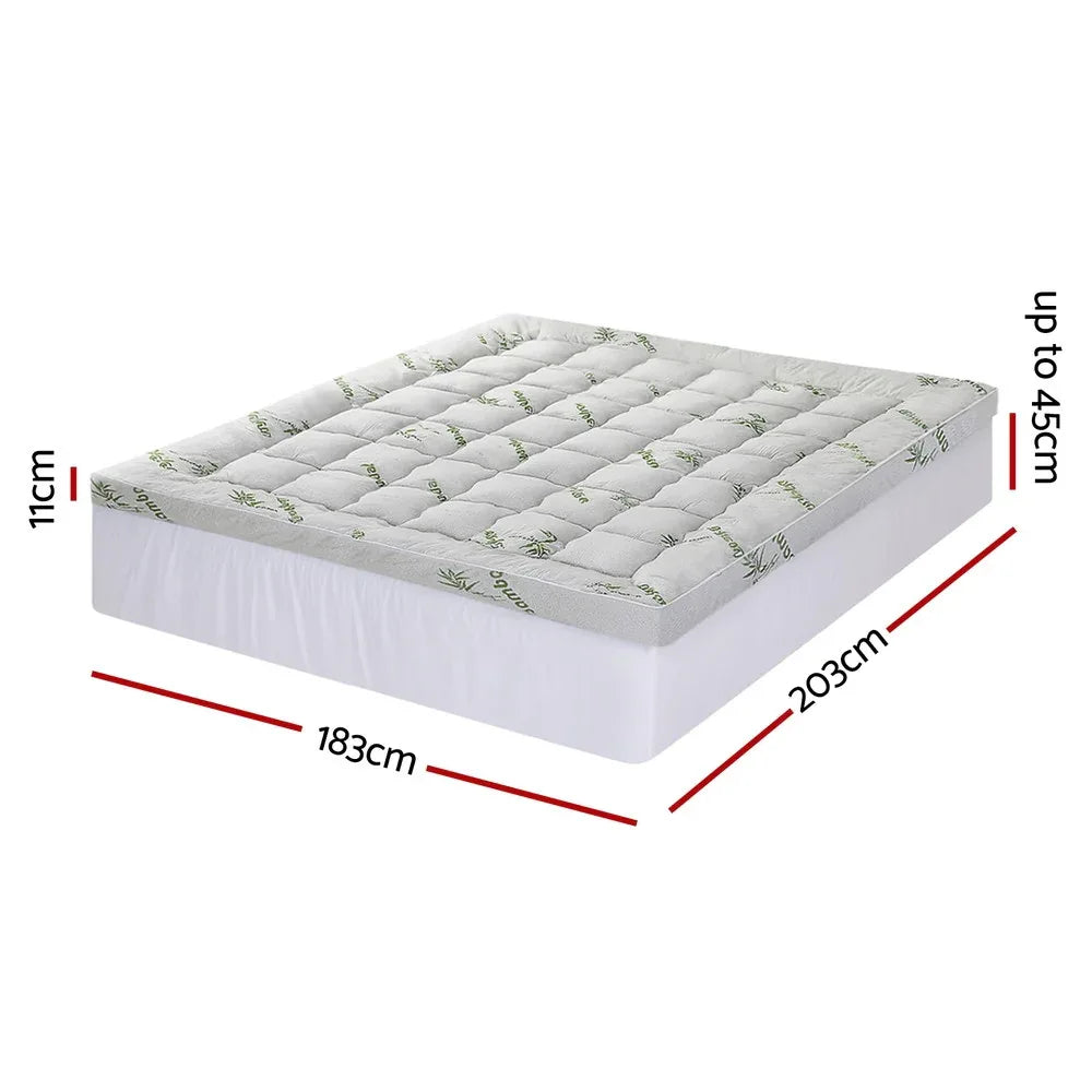 Giselle Mattress Topper 11cm Pillowtop toppers Bamboo King - Mekamart Australia