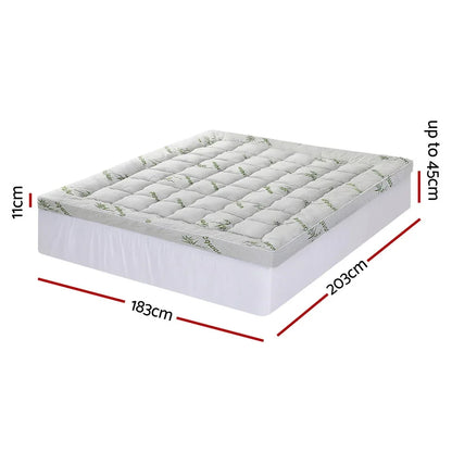 Giselle Mattress Topper 11cm Pillowtop toppers Bamboo King - Mekamart Australia