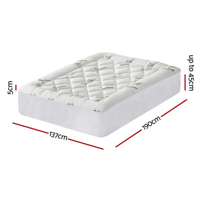 Giselle Mattress Topper 5cm Pillowtop toppers Bamboo Double - Mekamart Australia
