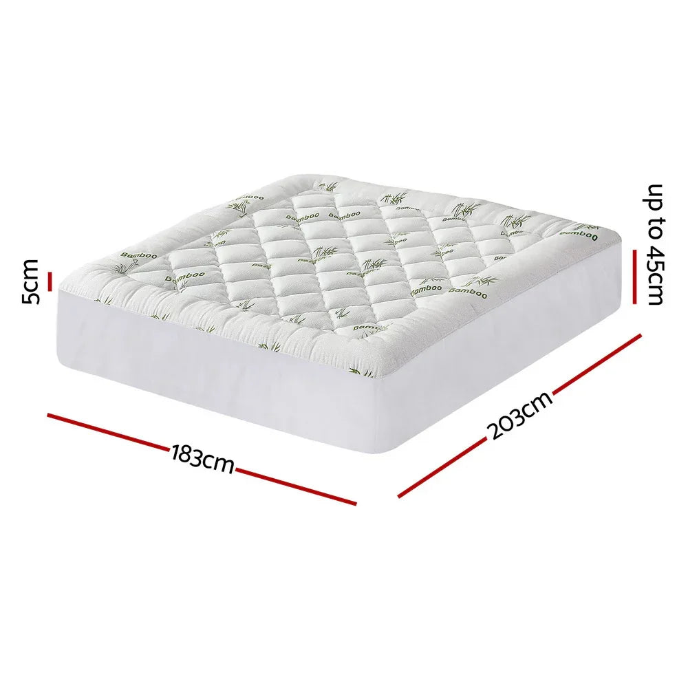 Giselle Mattress Topper 5cm Pillowtop toppers Bamboo King - Mekamart Australia