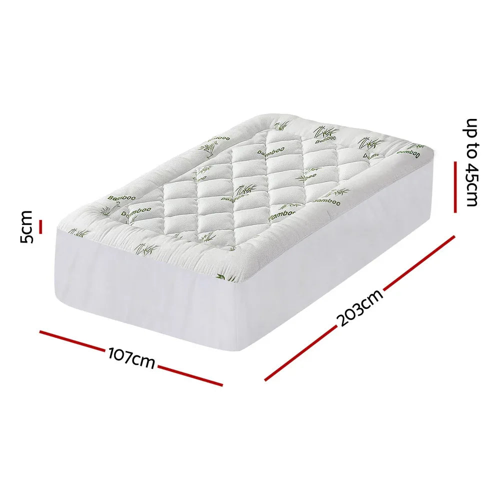 Giselle Mattress Topper 5cm Pillowtop toppers Bamboo King Single - Mekamart Australia