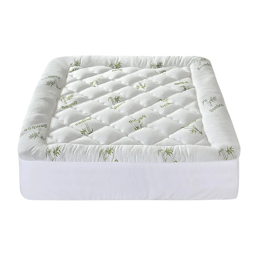 Giselle Mattress Topper 5cm Pillowtop toppers Bamboo Queen - Mekamart Australia