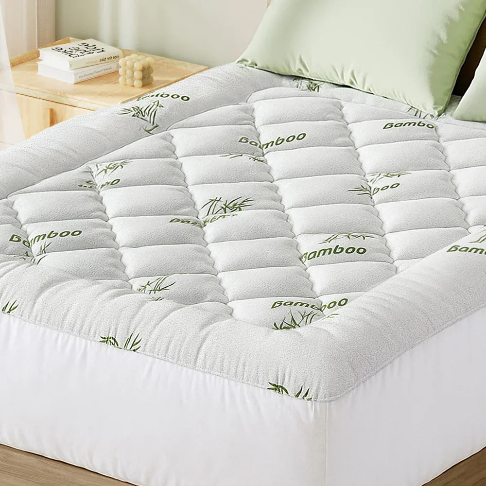Giselle Mattress Topper 5cm Pillowtop toppers Bamboo Queen - Mekamart Australia