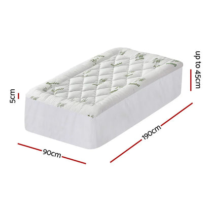 Giselle Mattress Topper 5cm Pillowtop toppers Bamboo Single - Mekamart Australia