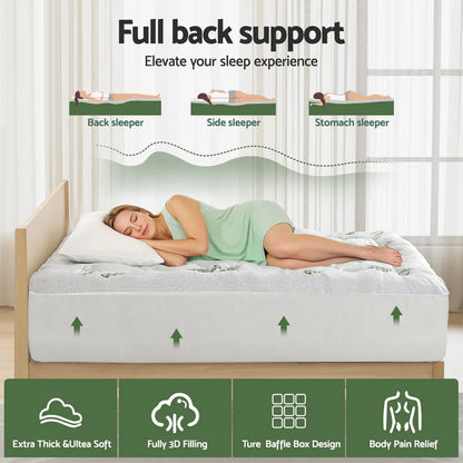Giselle Mattress Topper 5cm Pillowtop toppers Bamboo Single - Mekamart Australia